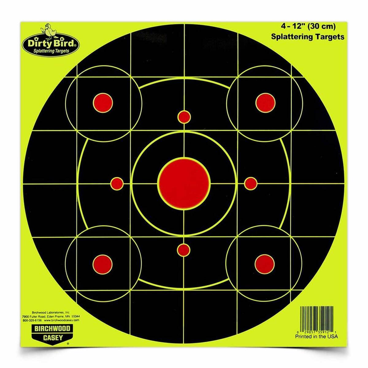 Birchwood Casey 12in Yellow Round Sight-In Target - 4 Pack