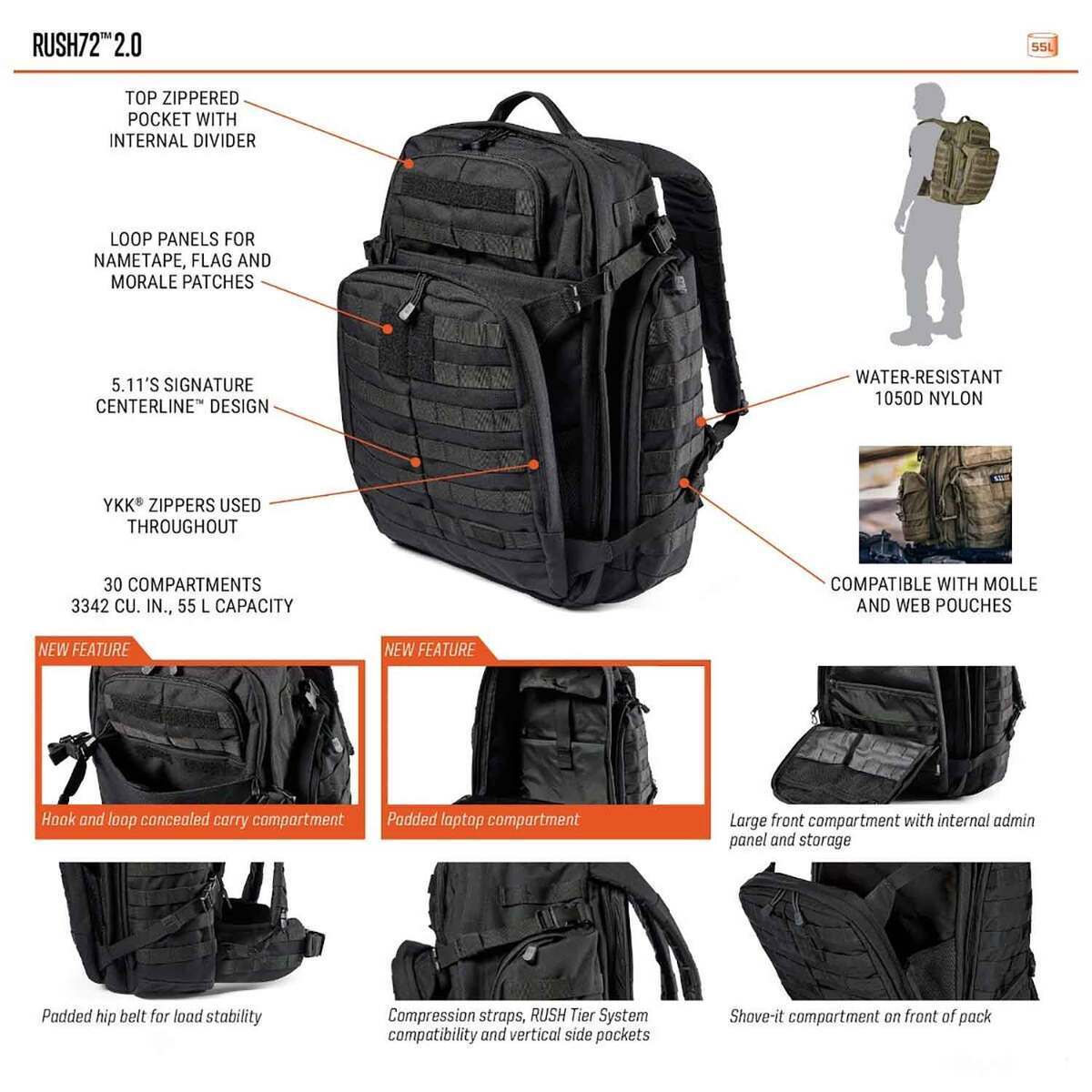 5.11 Tactical Rush 72 2.0 Backpack - Kangaroo 9 5.11 Tactical Rush 72 2.0 Backpack - Kangaroo