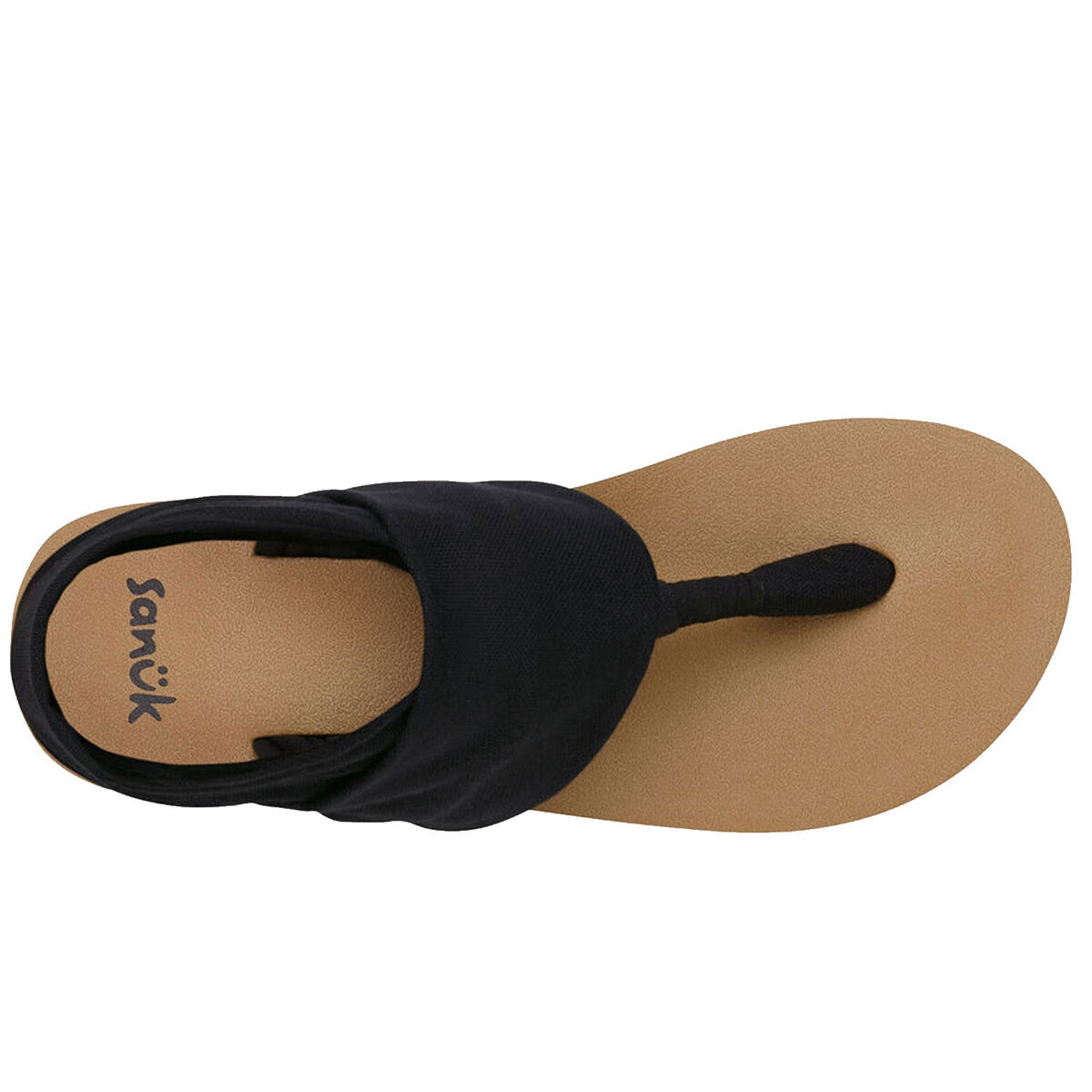 Sanuk Women's Yoga Sling ST Flip Flops - Black/Tan - Size 6