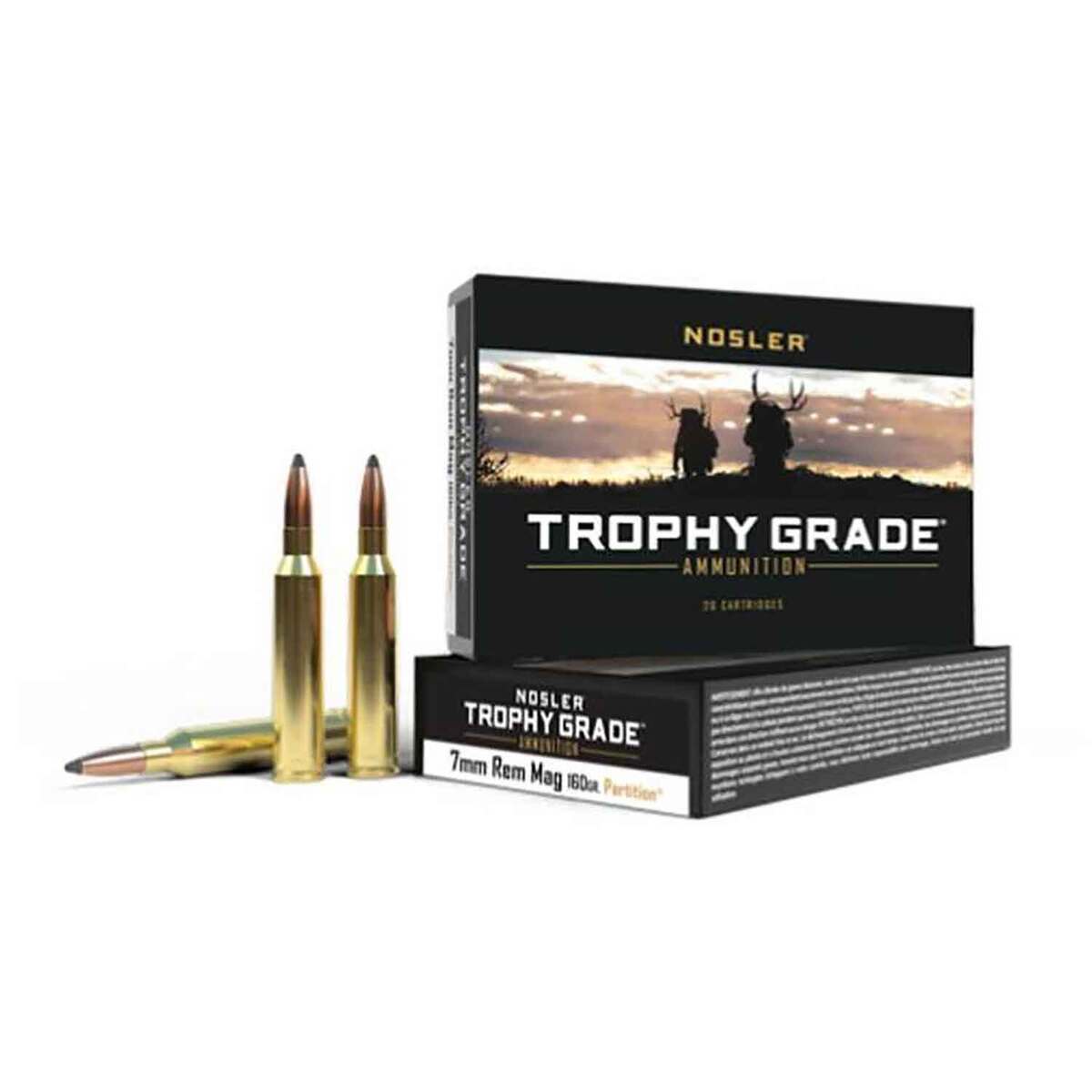 Nosler Trophy Grade 7mm Remington Magnum 160gr Partition Rifle Ammo - 20 Rounds