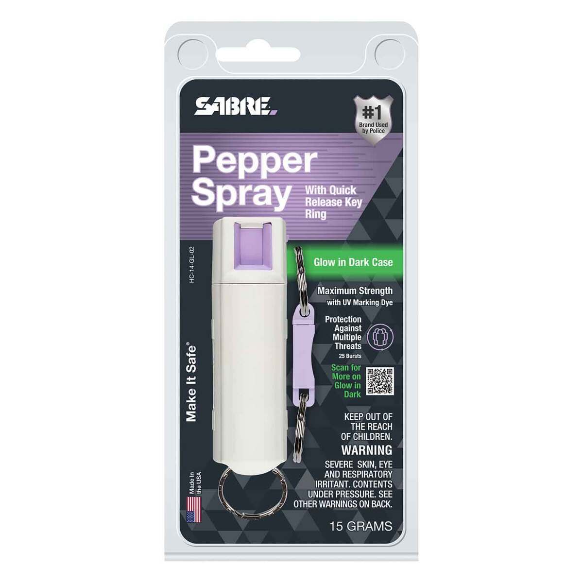 SABRE Glow in the Dark Pepper Spray - 0.54oz
