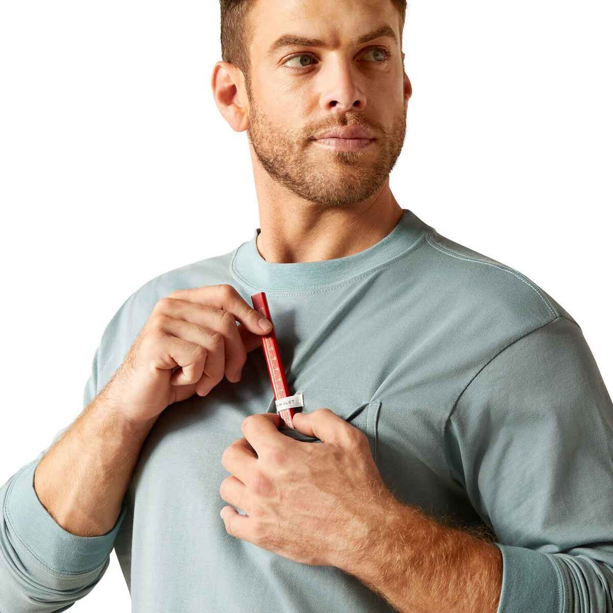 Ariat Men's Rebar Cotton US Of Work Long Sleeve Work Shirt 3 Ariat Men's Rebar Cotton US Of Work Long Sleeve Work Shirt