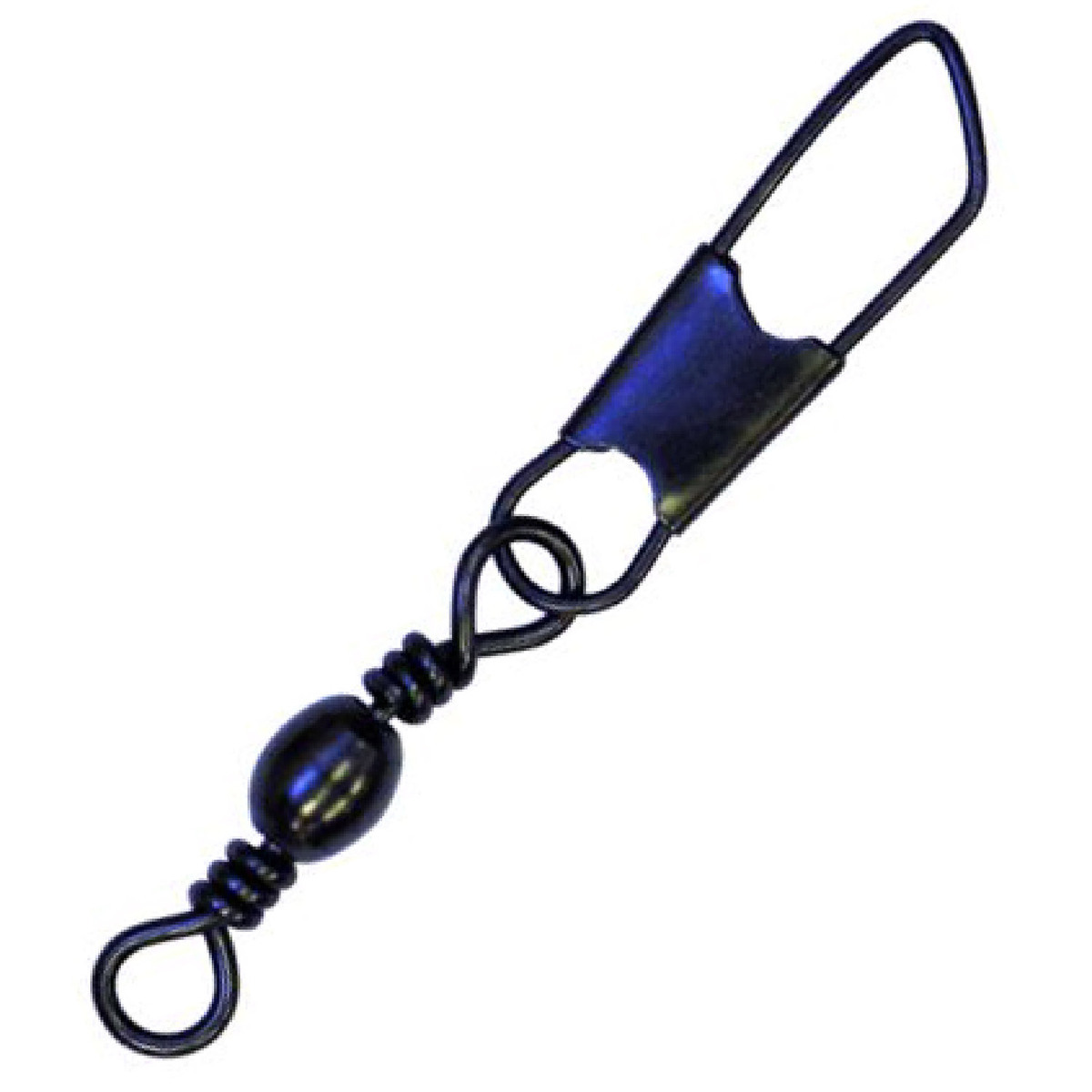 Eagle Claw Black Barrel Swivel With Safety Snap