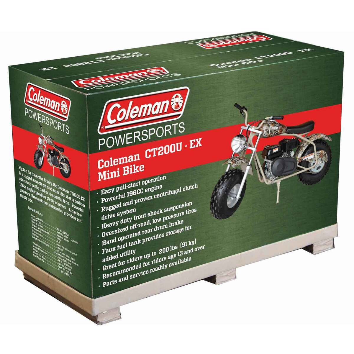 Coleman Powersports CT200U-EX Mini Bike - Camo 4 Coleman Powersports CT200U-EX Mini Bike - Camo