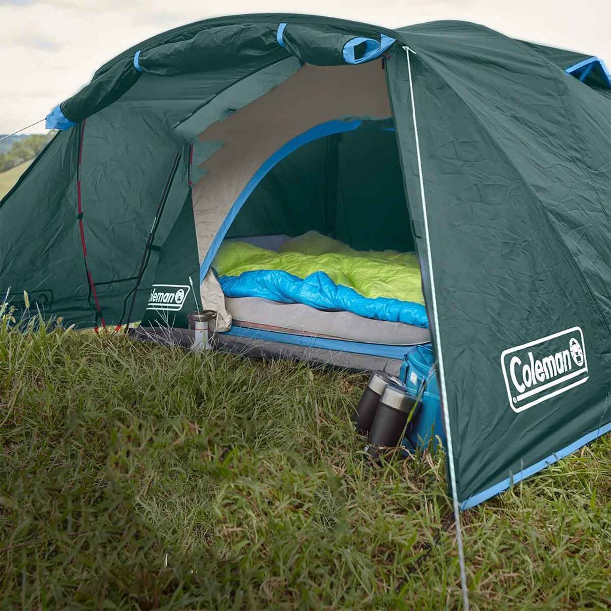 Coleman Skydome 2-Person Camping Tent with Full Fly Vestibule - Evergreen