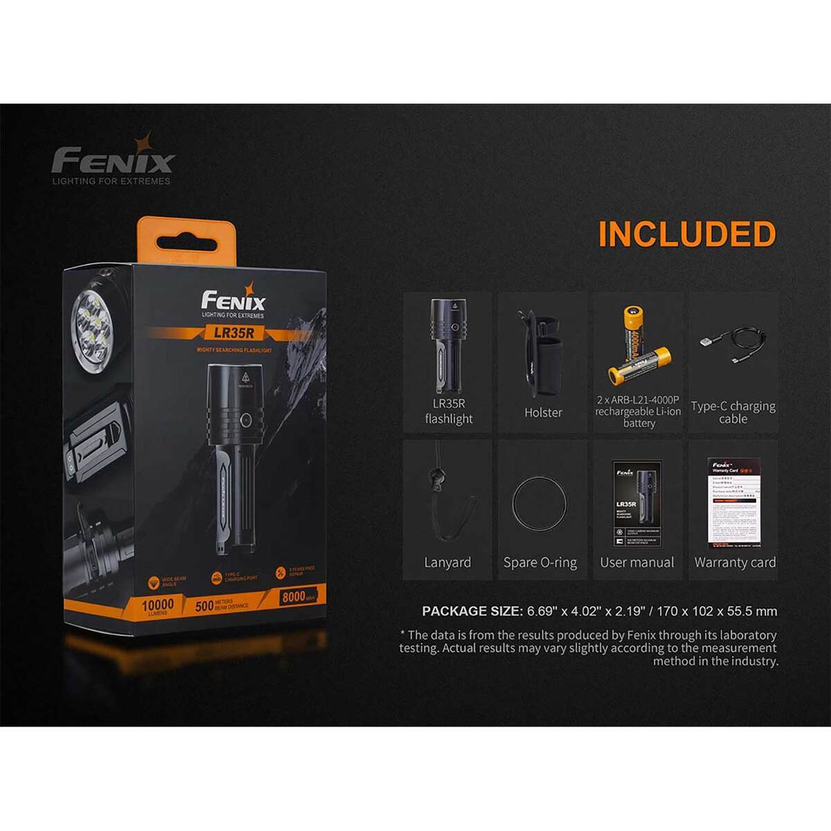 Fenix LR35R Rechargeable Mid Size Flashlight 4 Fenix LR35R Rechargeable Mid Size Flashlight