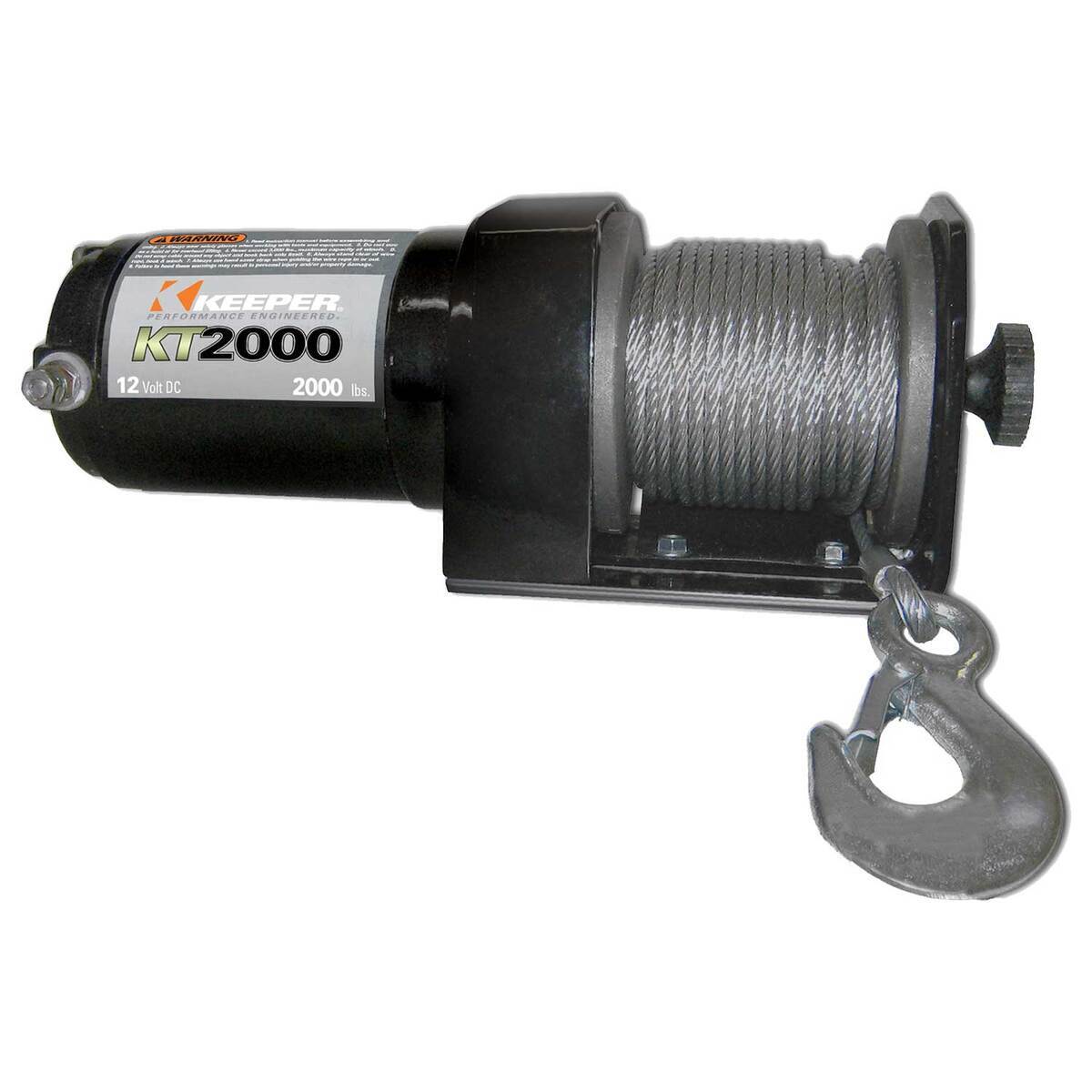 Keeper KT2000 2,000lb Electric Winch - Black