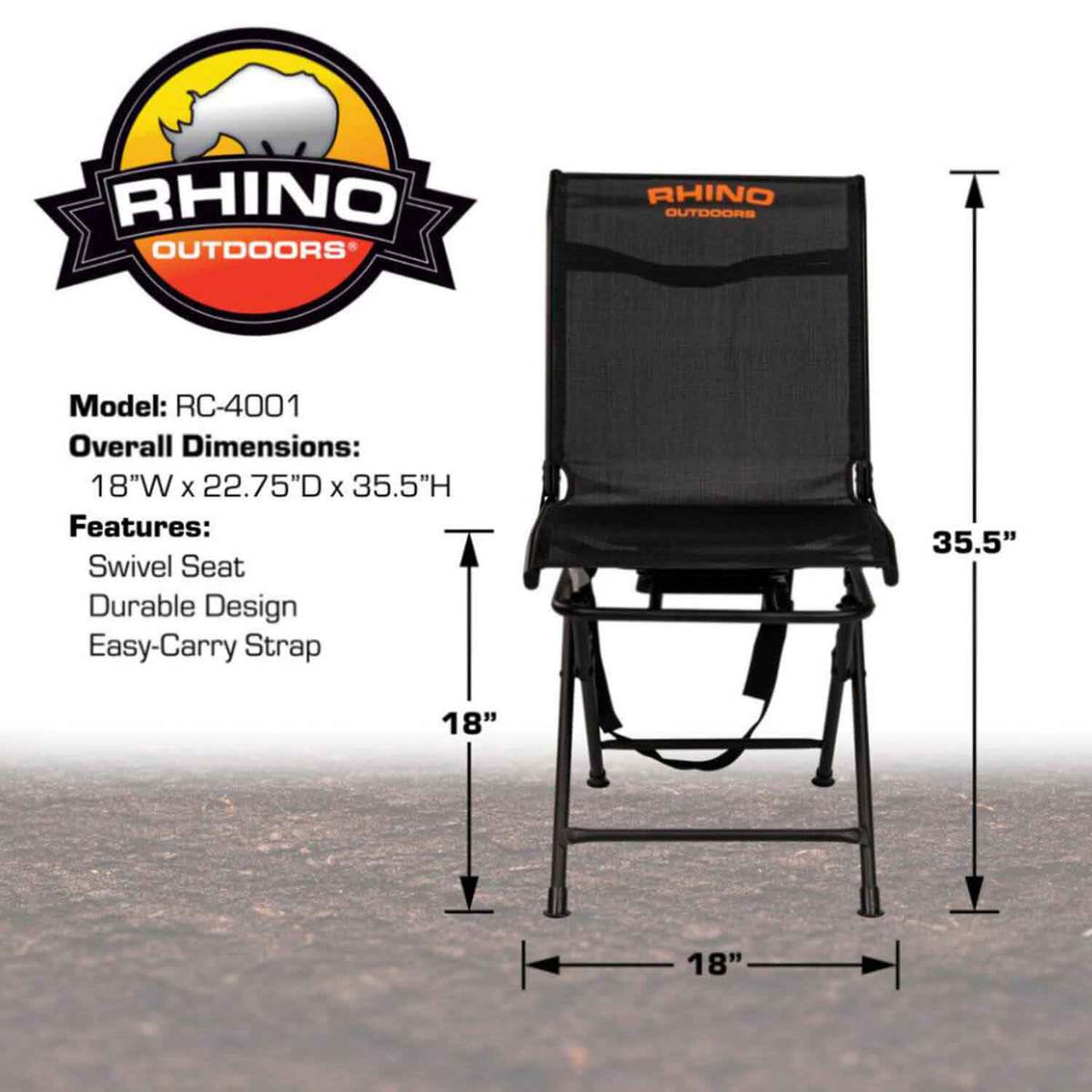 Rhino RC-4001 Textilene Swivel Hunting Chair 4 Rhino RC-4001 Textilene Swivel Hunting Chair