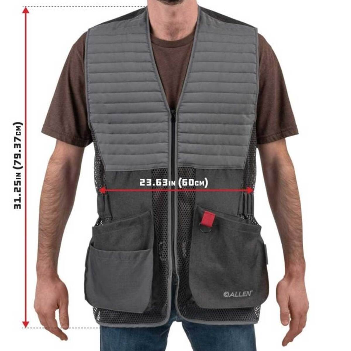 Allen Co Competitor Gray Shooting Vest - Medium/Large