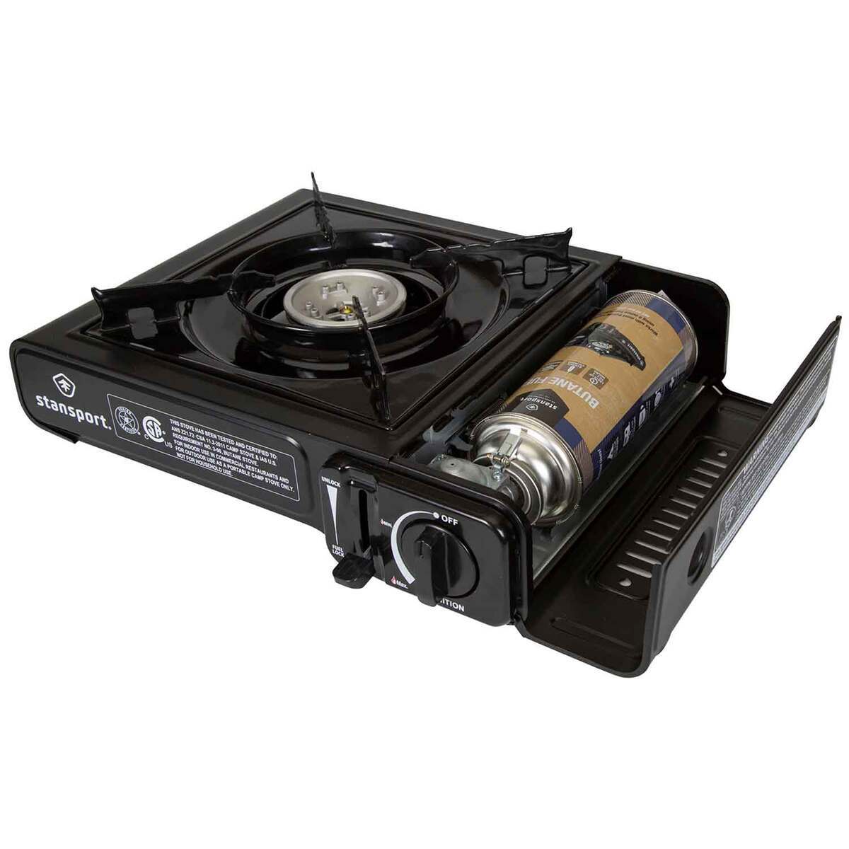 Stansport Portable Outdoor 1 Burner Butane Stove - Black