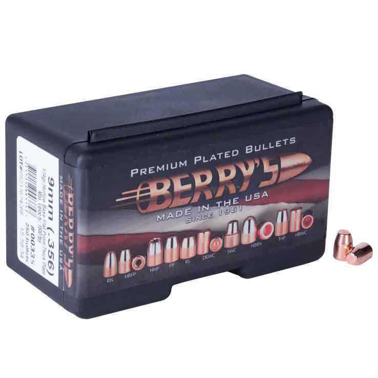 Berry's Preferred Plated 9mm 124 Grain HBFP-TP Reloading Bullets
