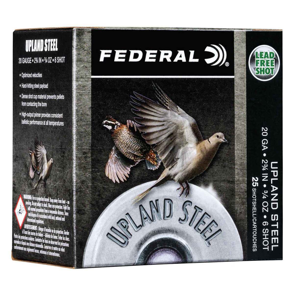 Federal Upland Steel 20 Gauge 2-3/4in #6 3/4oz Upland Shotshells - 25 Rounds