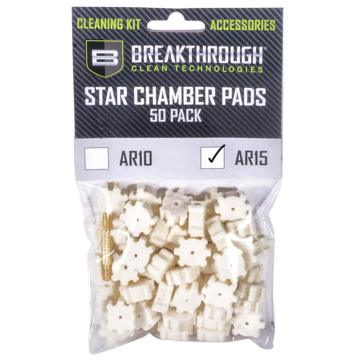 Breakthrough AR-15 Star Chamber With 8-32 Thread (Male/Male) Adapter Pad - 50 Pack