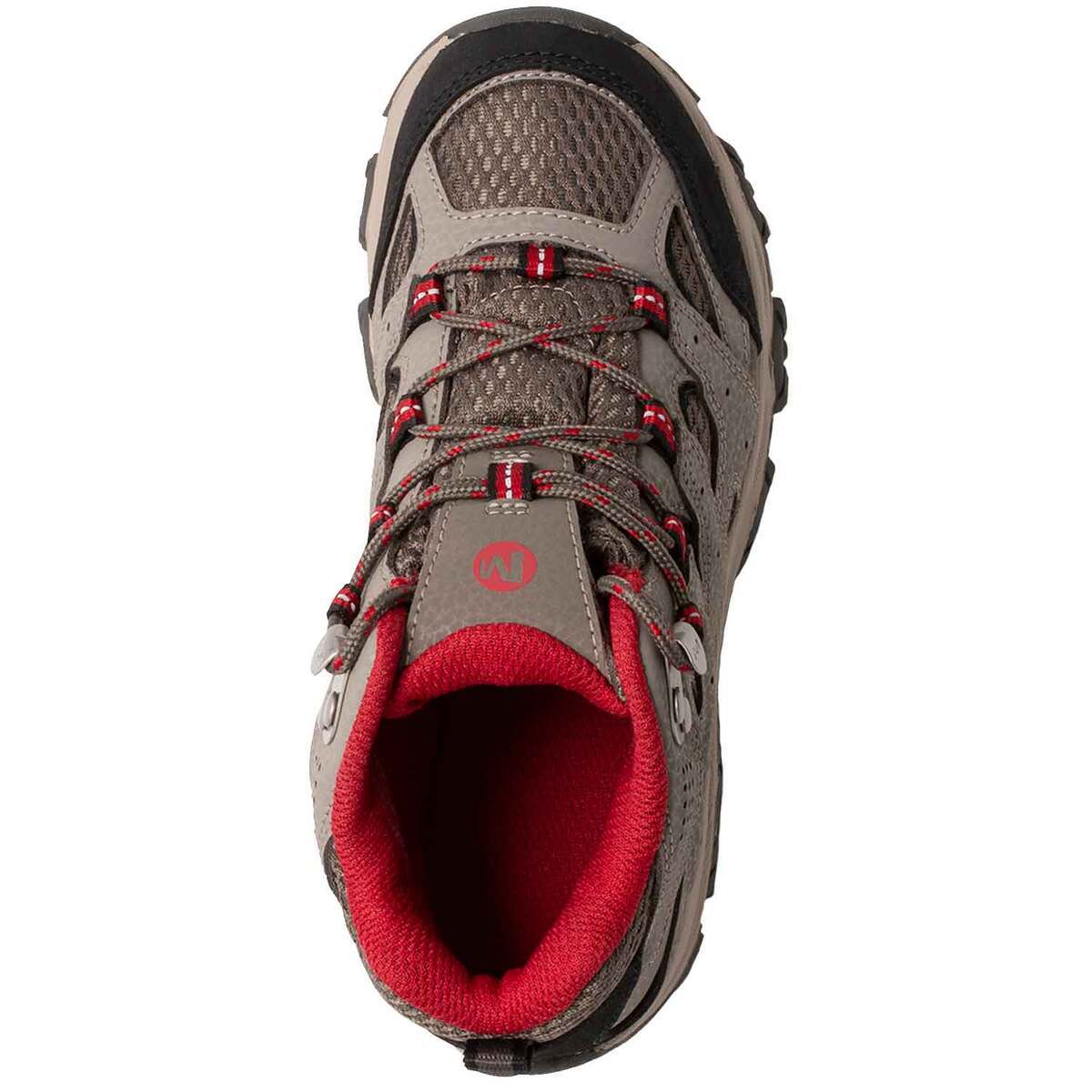 Merrell Youth Moab 3 Waterproof Mid Hiking Boots - Boulder/Red - Size 3