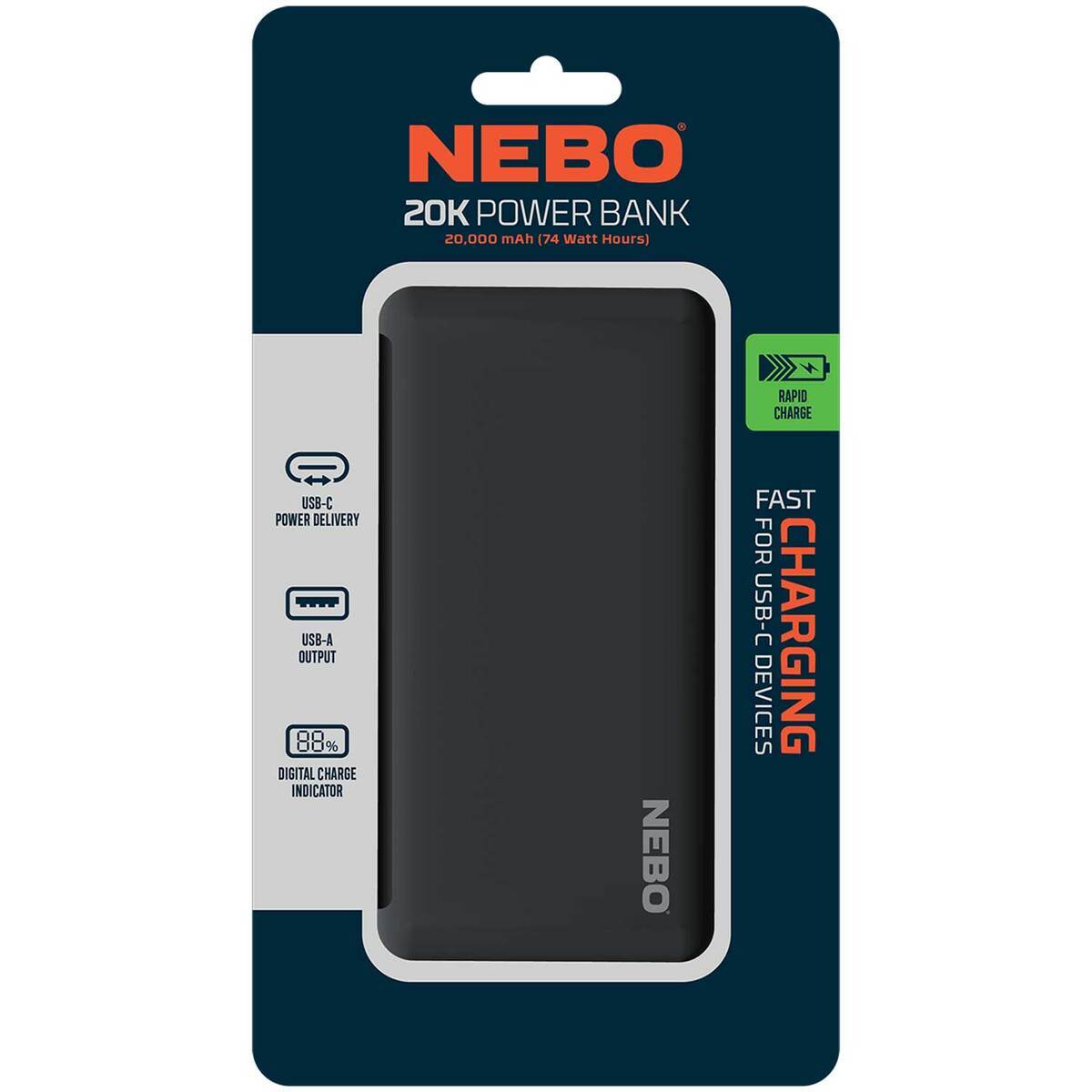 NEBO 20K Portable Power Bank - Black