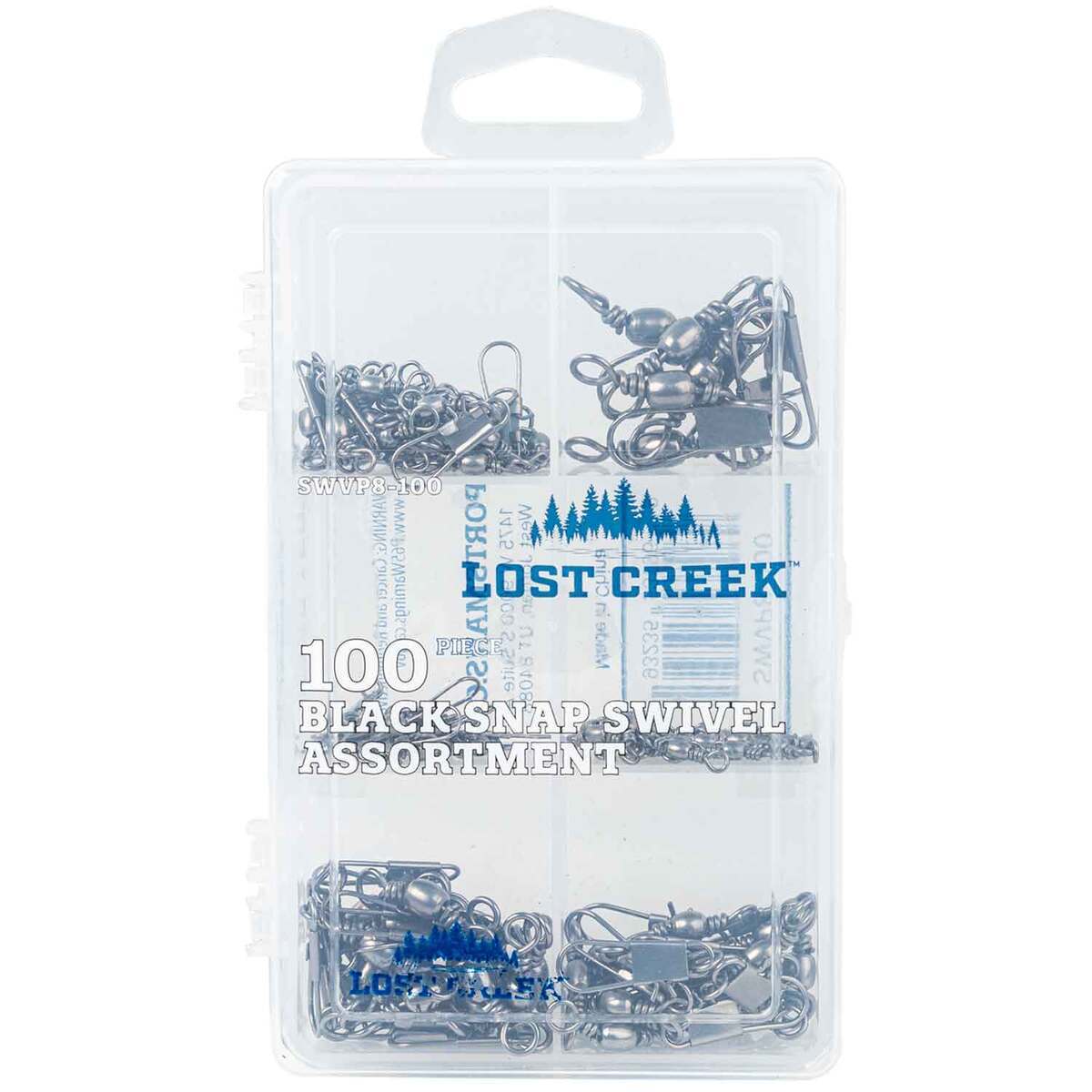 Lost Creek Black Snap Swivel Assortment - 100 Pack