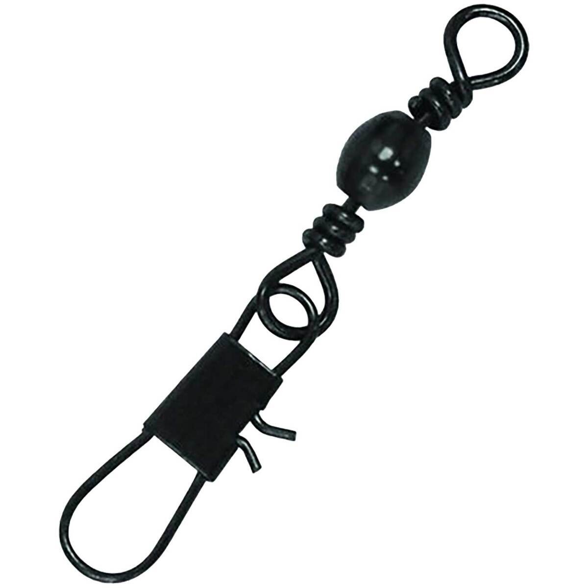 Eagle Claw Black Barrel Swivel with Interlock Snap