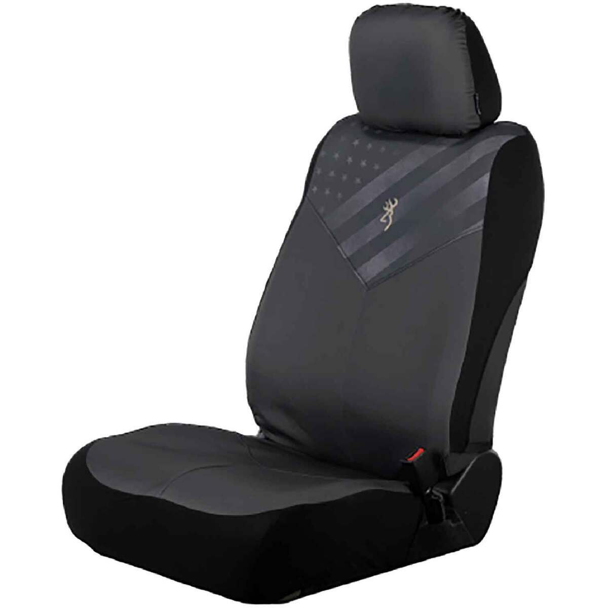Browning Traditional Low Back Seat Cover - Gray Flag