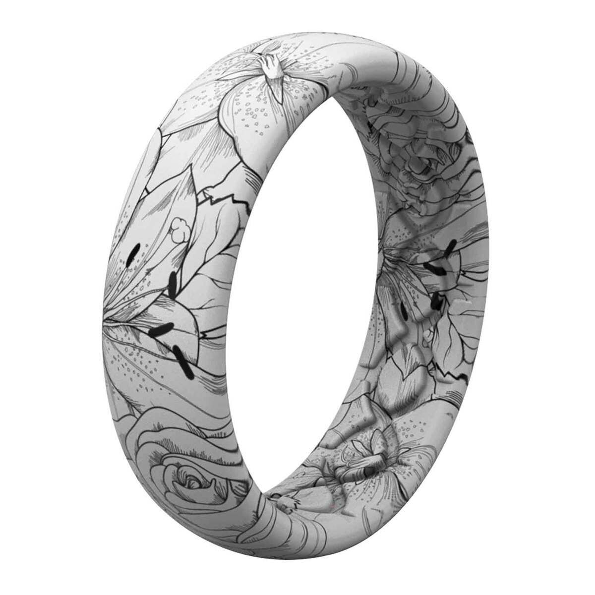 Groove Life Aspire Winter Rose Thin Women's Silicone Ring - 6