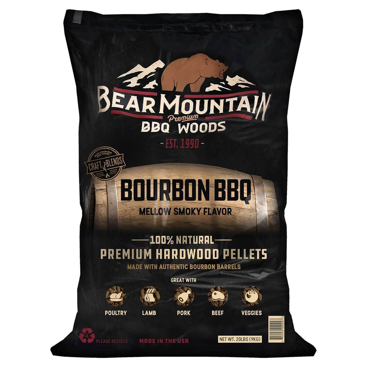 Bear Mountain BBQ Craft Blends Wood Pellets - Bourbon BBQ