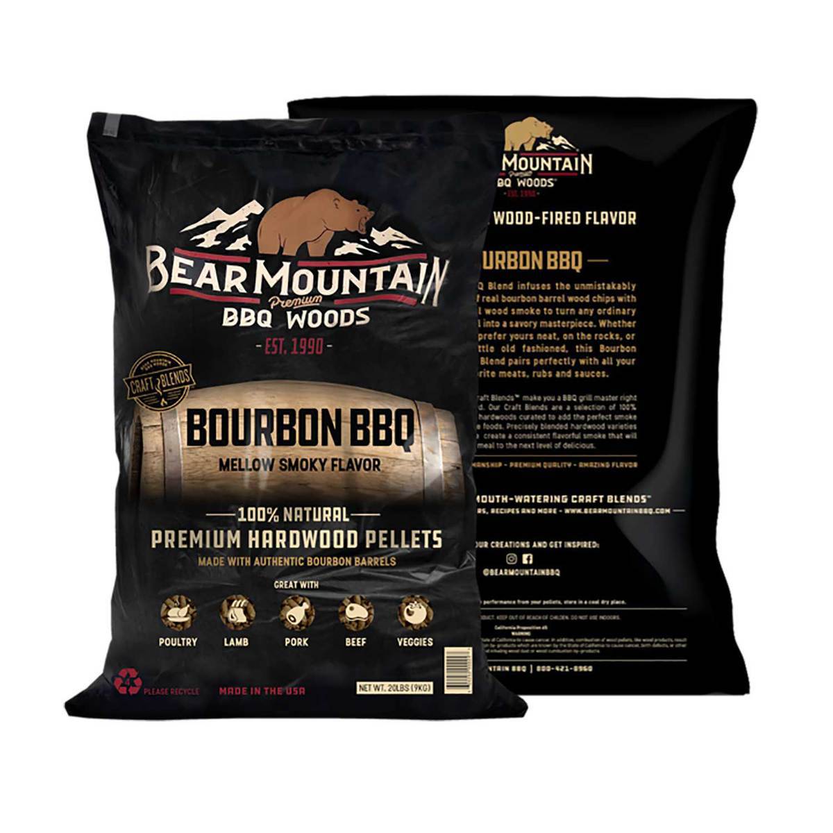 Bear Mountain BBQ Craft Blends Wood Pellets - Bourbon BBQ