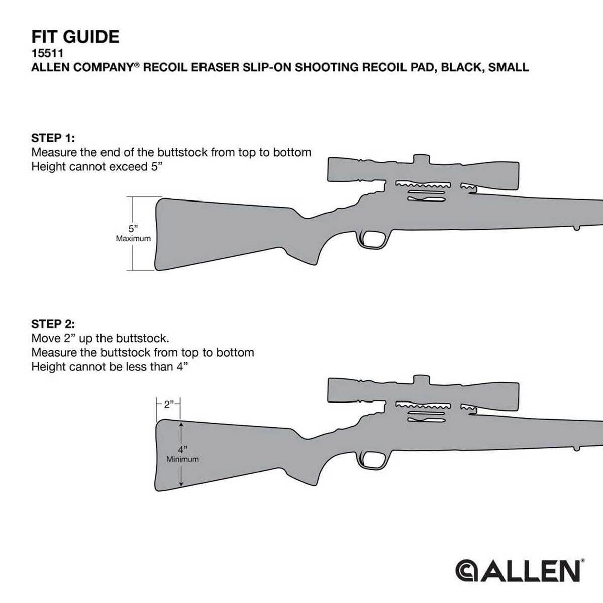 Allen Recoil Eraser Slip-On Shooting Recoil Pad - Black - Small 3 Allen Recoil Eraser Slip-On Shooting Recoil Pad - Black - Small