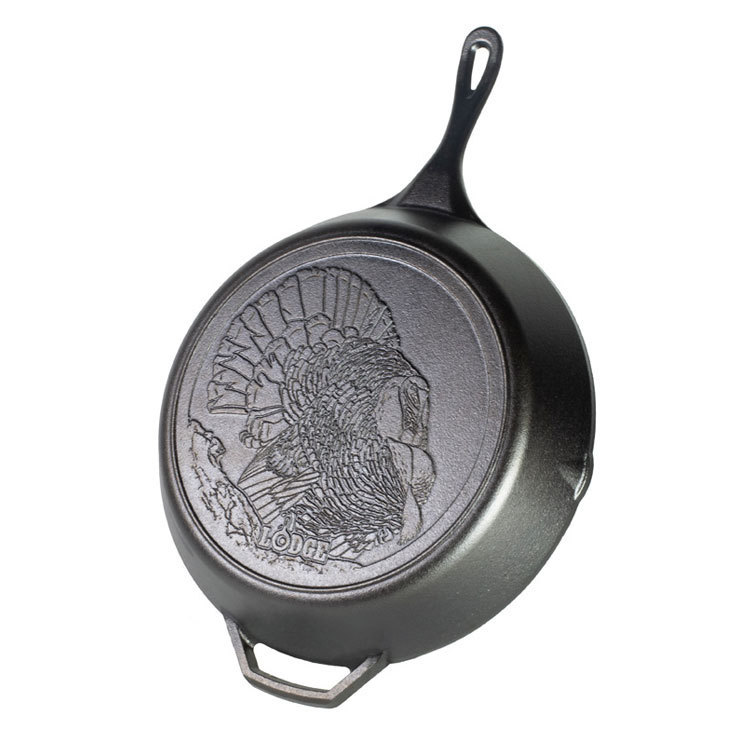 Lodge Wildlife Turkey Cast Iron Skillet - 13.25in