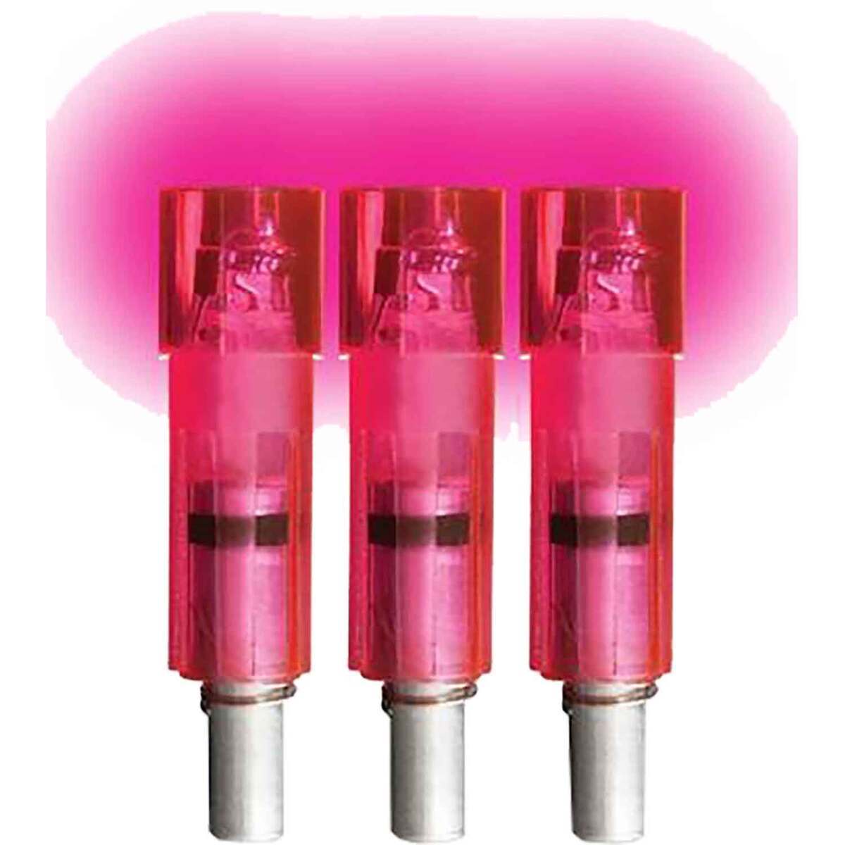 Lumenok Pink Flat Lighted Gold Tip Knocks - .302, 3pk