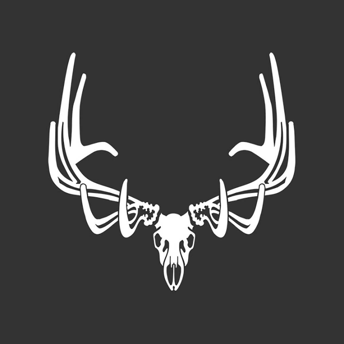 Hunters Image Outdoor Themed Window Decals - Elk European Skull