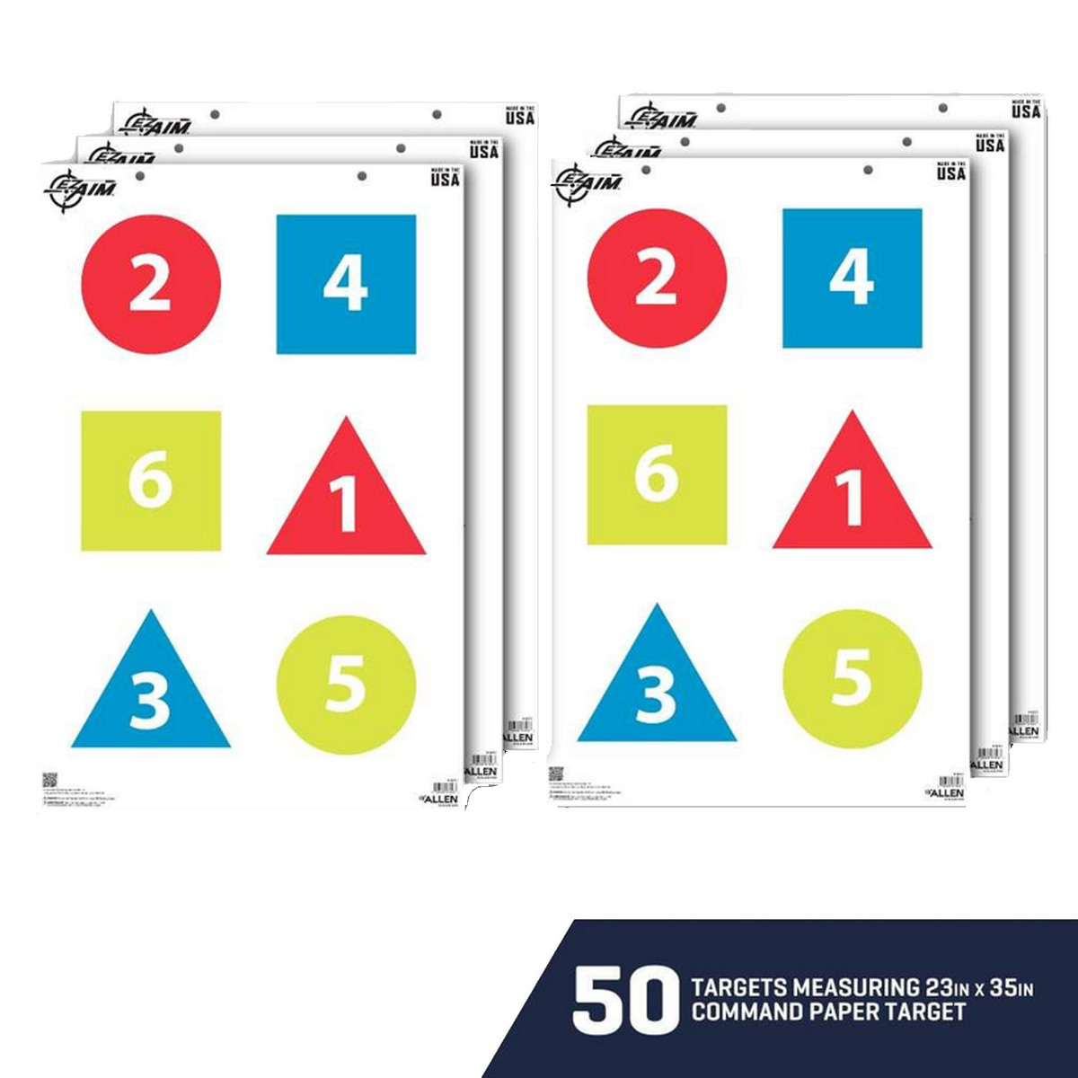 Allen EZ Aim Command Target - 50 Pack - White/Multicolor 3 Allen EZ Aim Command Target - 50 Pack - White/Multicolor