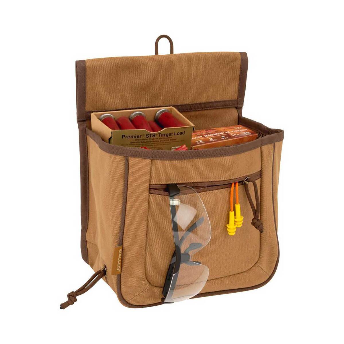 Allen Co Rival Double Compartment Shell Bag - Tan, 52in Waist Belt