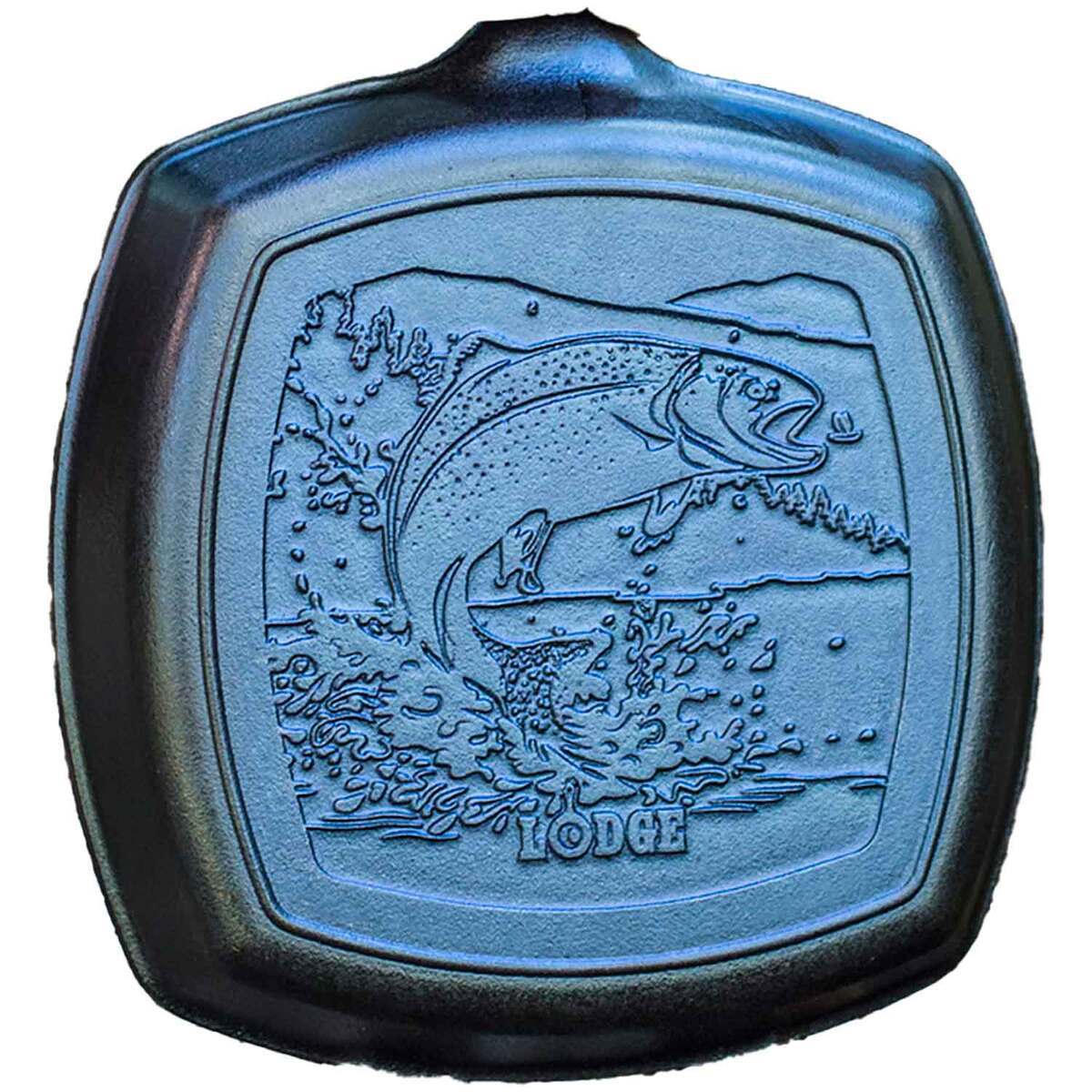 Lodge Wildlife Series 10.5 Inch Square Cast Iron Fish Grill Pan