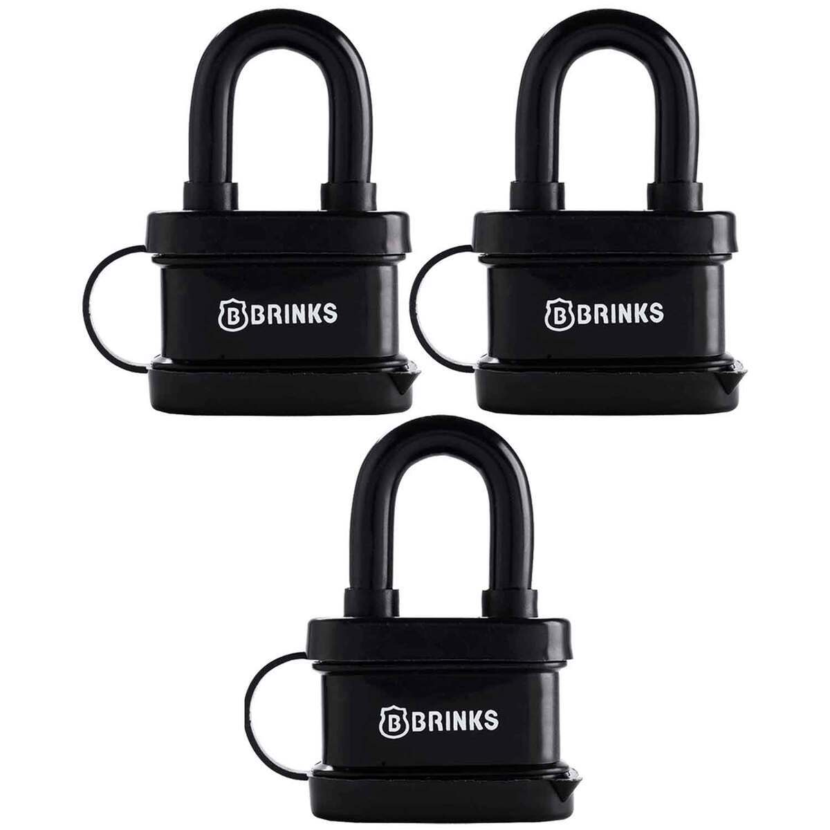Brinks 40mm Laminated Steel Weather Resistant Padlock - 3 Pack