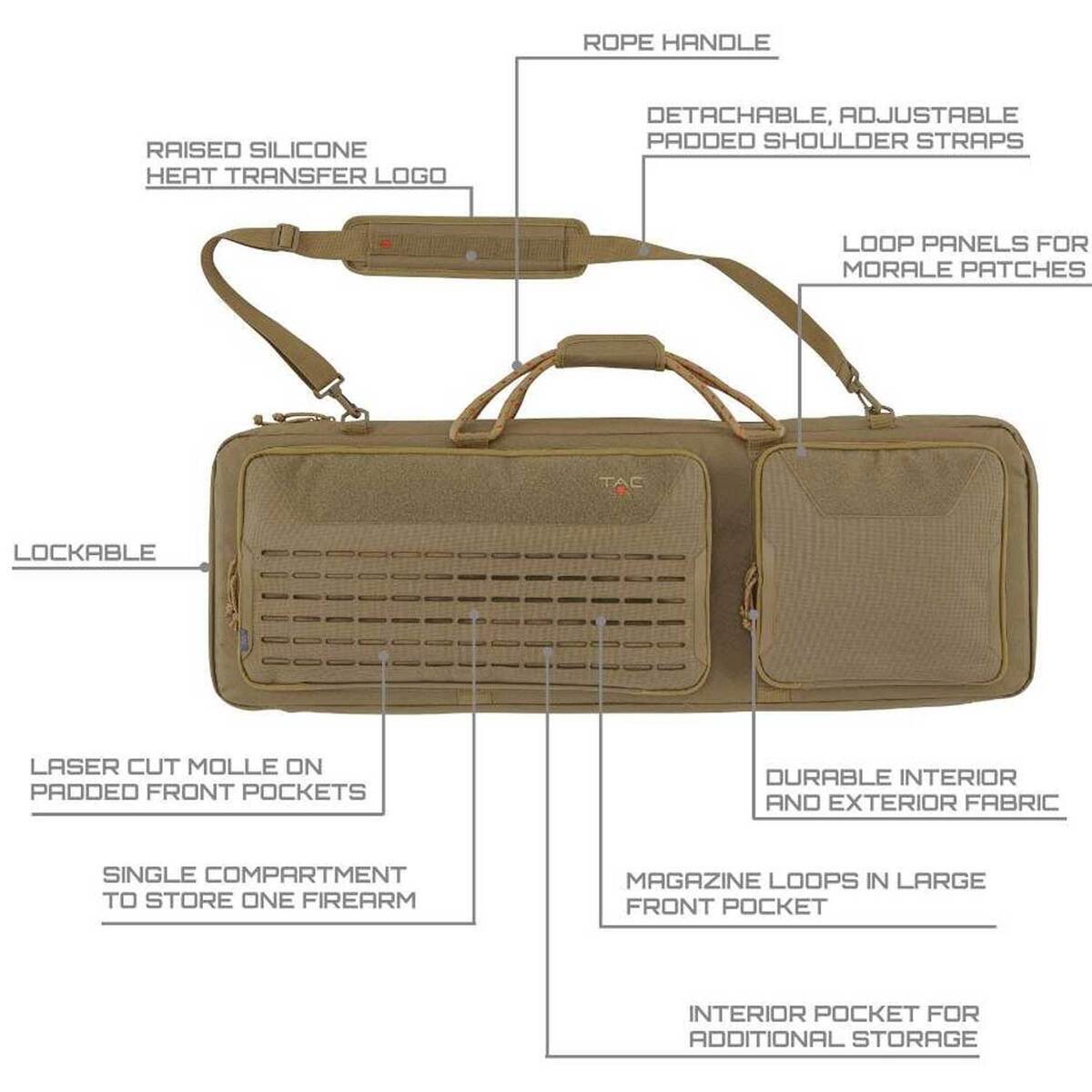Allen Company Tac-Six 38in Squad Tactical Rifle Case - Coyote 7 Allen Company Tac-Six 38in Squad Tactical Rifle Case - Coyote