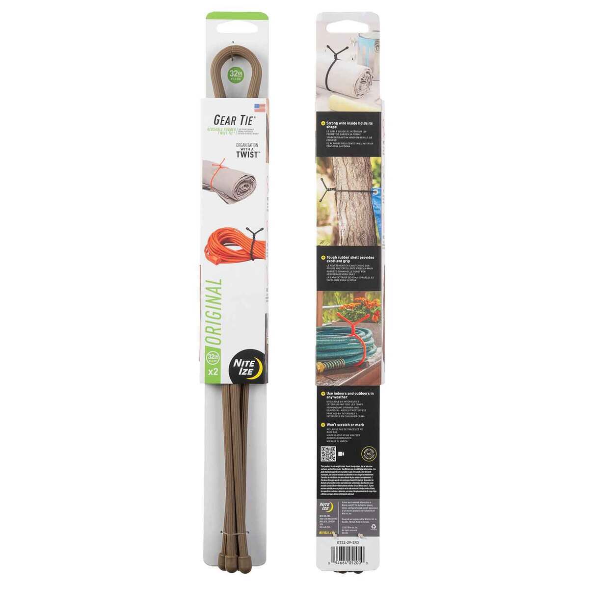 Nite Ize 32in Gear Tie Rubber Twist Tie - 2 Pack