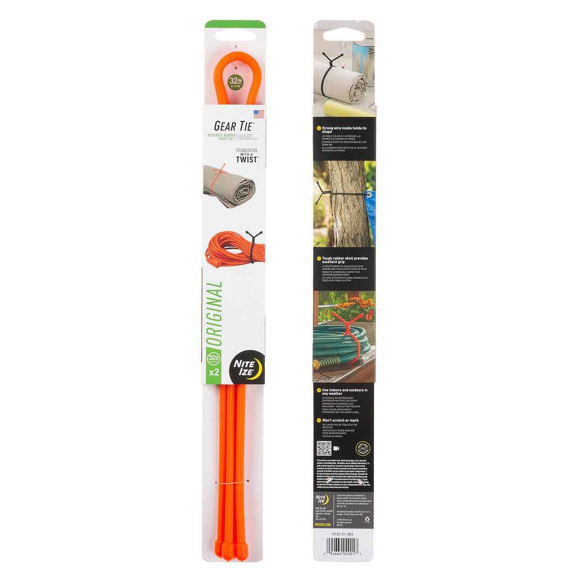 Nite Ize 32in Gear Tie Rubber Twist Tie - 2 Pack