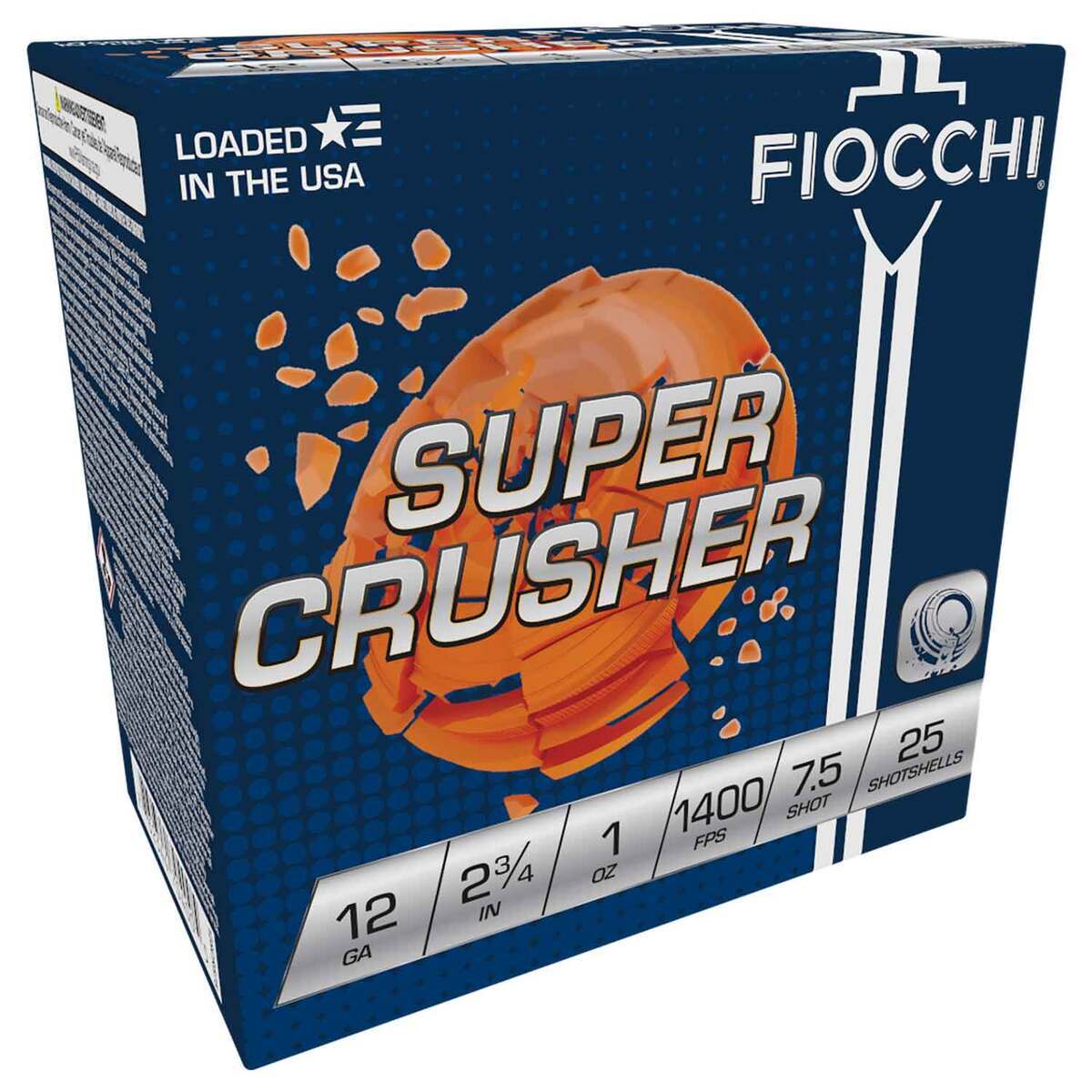 Fiocchi Exacta Target Super Crusher 12 Gauge 2-3/4in #7.5 1oz Target Shotshells - 25 Rounds