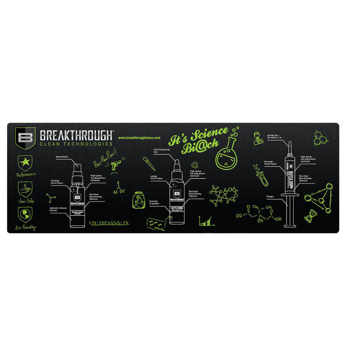 Breakthrough 12in x 36in Rubber Rifle Gun Cleaning Mat