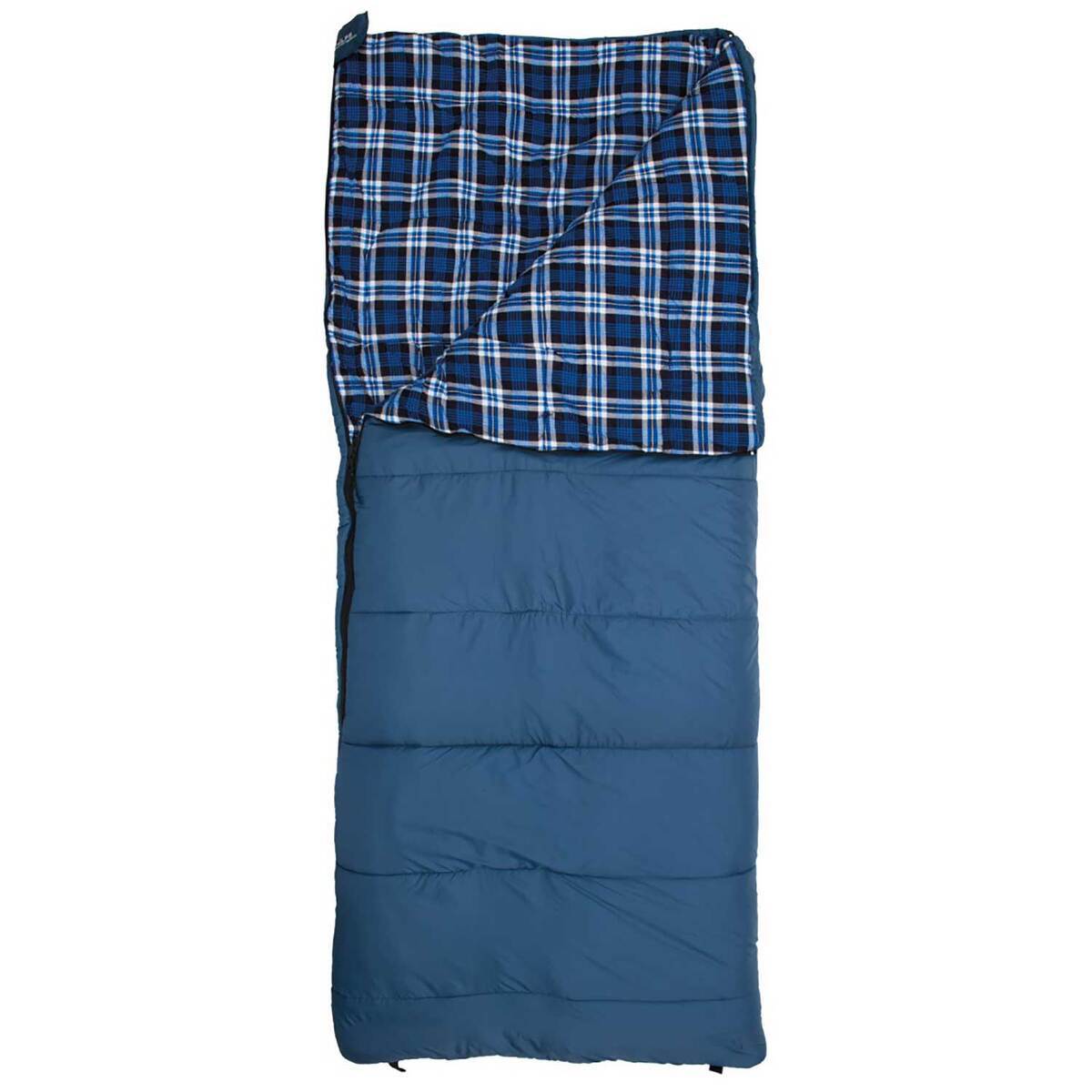 ALPS Mountaineering Camper Flannel Outfitter 45F Degree Regular Rectangular Sleeping Bag - Blue