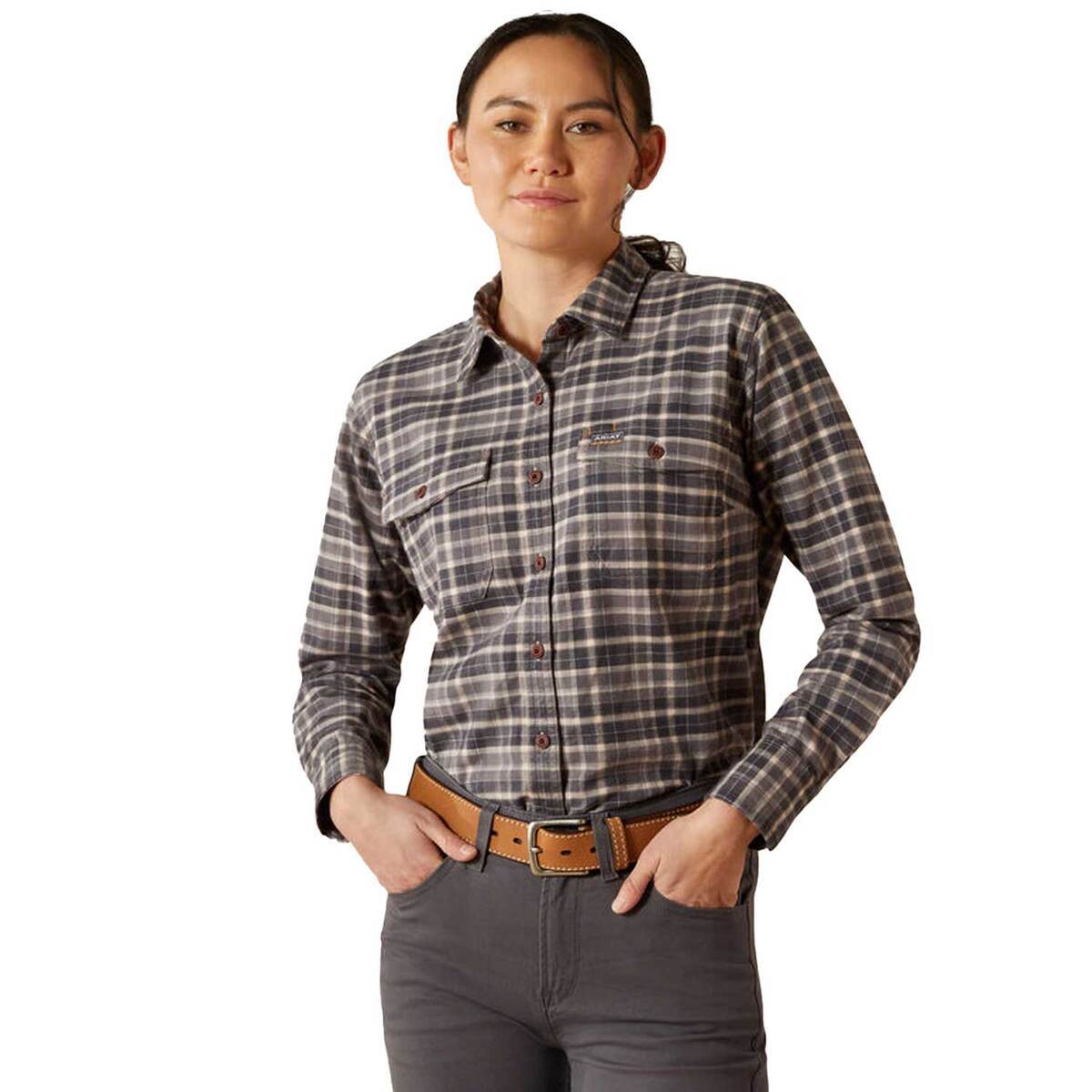 Ariat Women's Rebar Flannel DuraStretch Long Sleeve Work Shirt