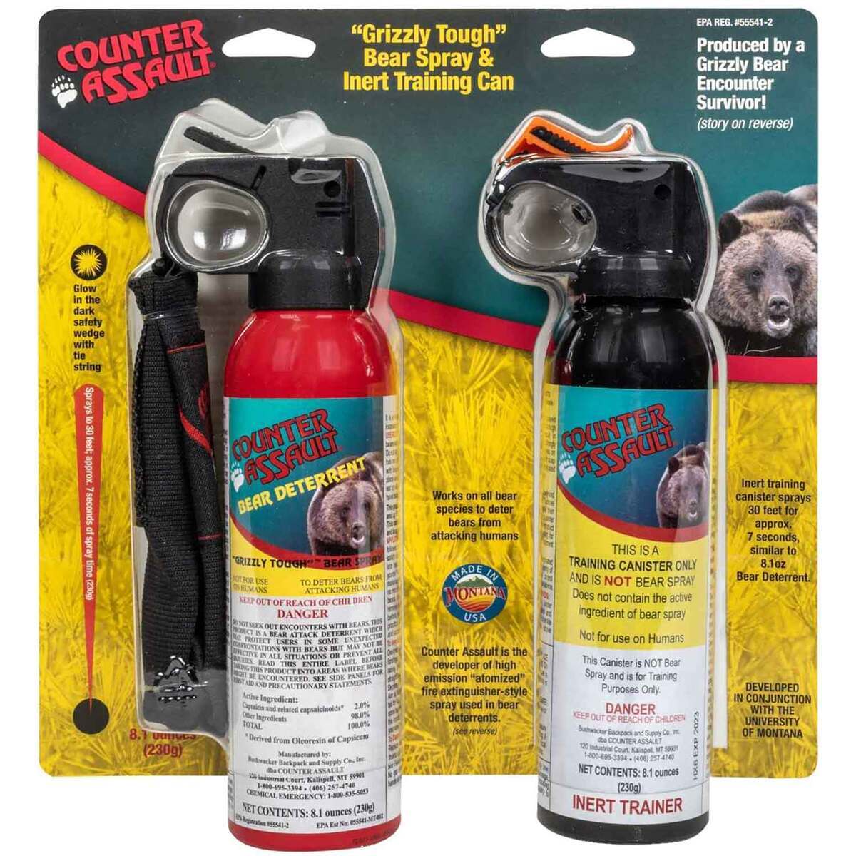 Counter Assault 8.1oz Bear Deterrent w/Belt Holster & Inert Training Canister