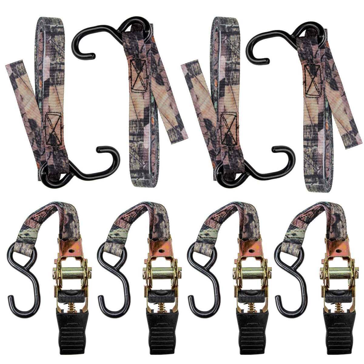 Lost Creek 4 Pack Camo Ratchet Tie Down Set - 15ft