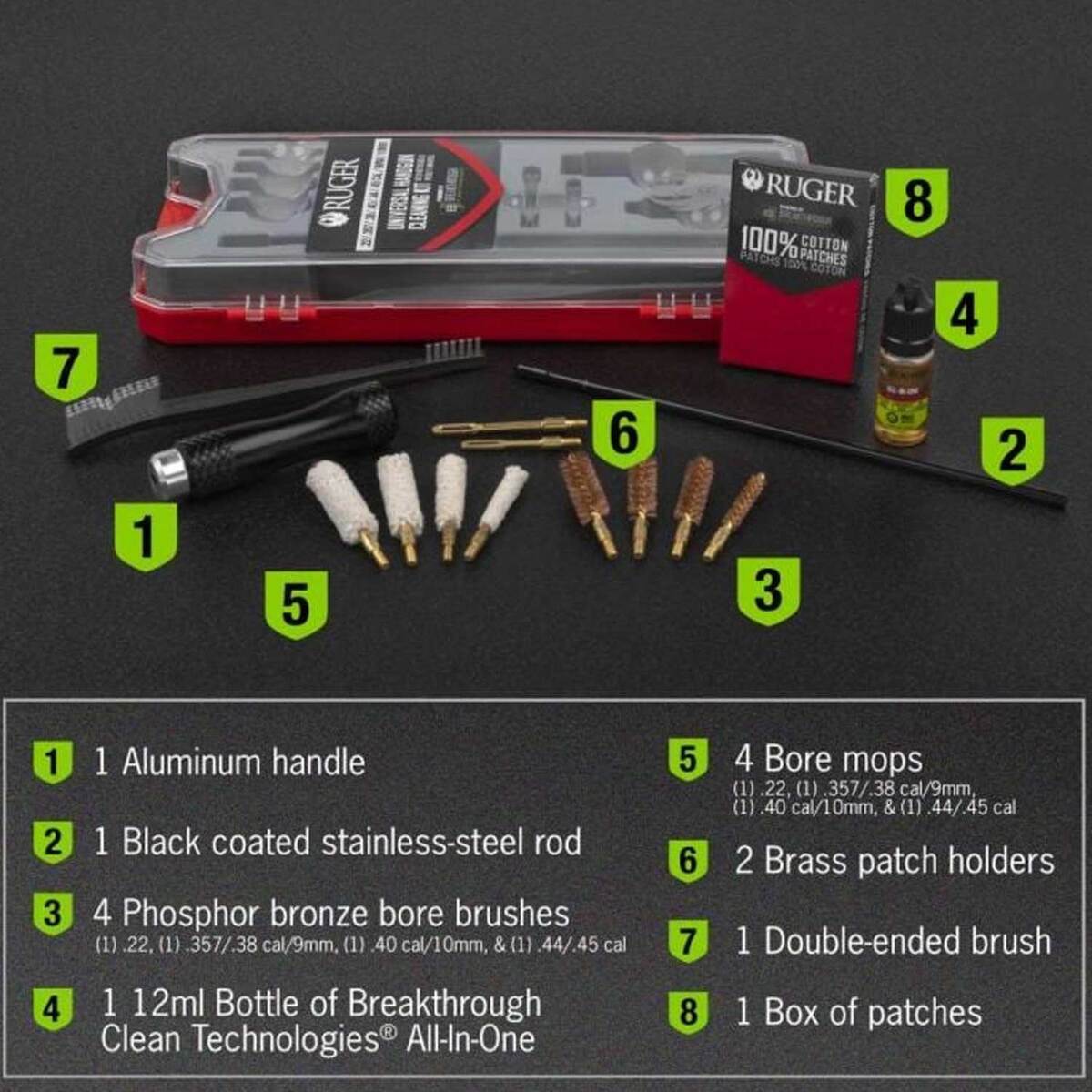 Allen Co Ruger Powered by Breakthrough Clean Technologies Universal Handgun Cleaning Kit 3 Allen Co Ruger Powered by Breakthrough Clean Technologies Universal Handgun Cleaning Kit