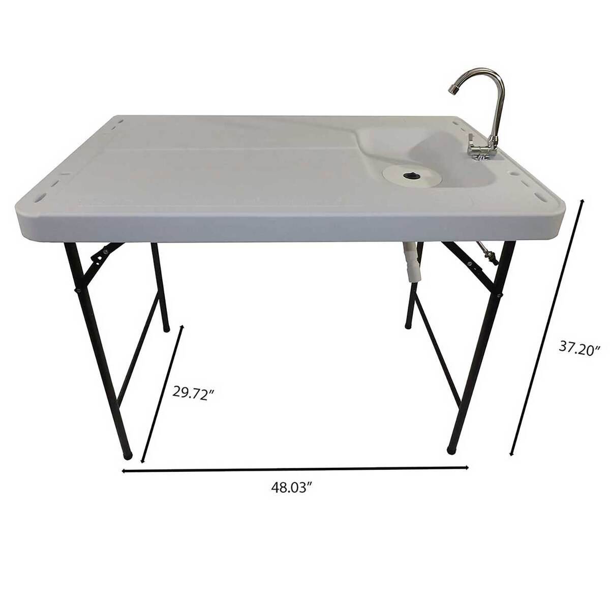 Old Cedar Outfitters 2 Man Cleaning Station with Folding Faucet - Stainless Steel Legs