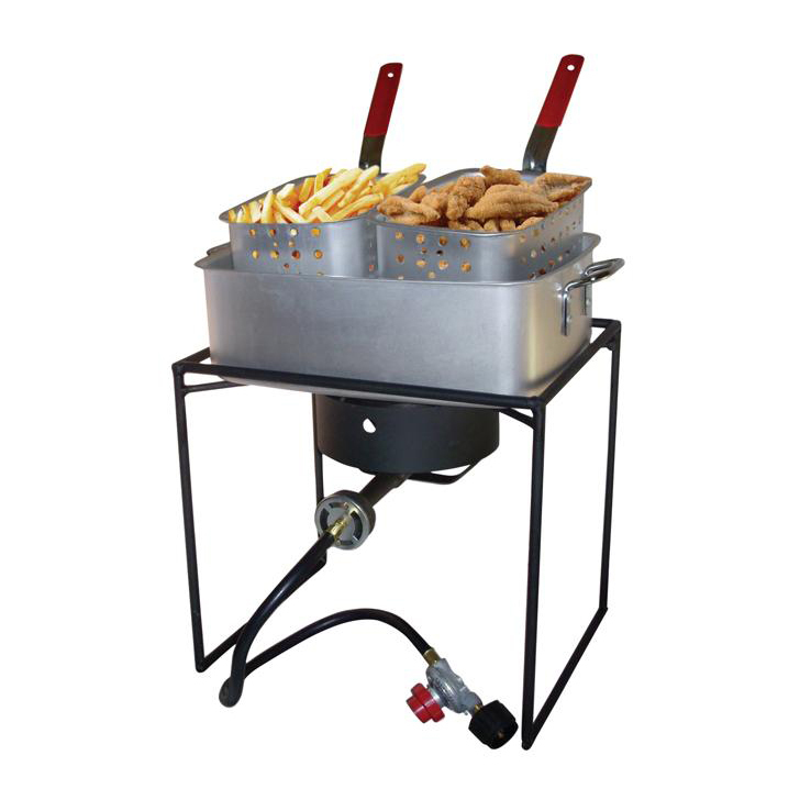 King Kooker Rectangular Outdoor Cooker Package with Rectangular Fry Pan