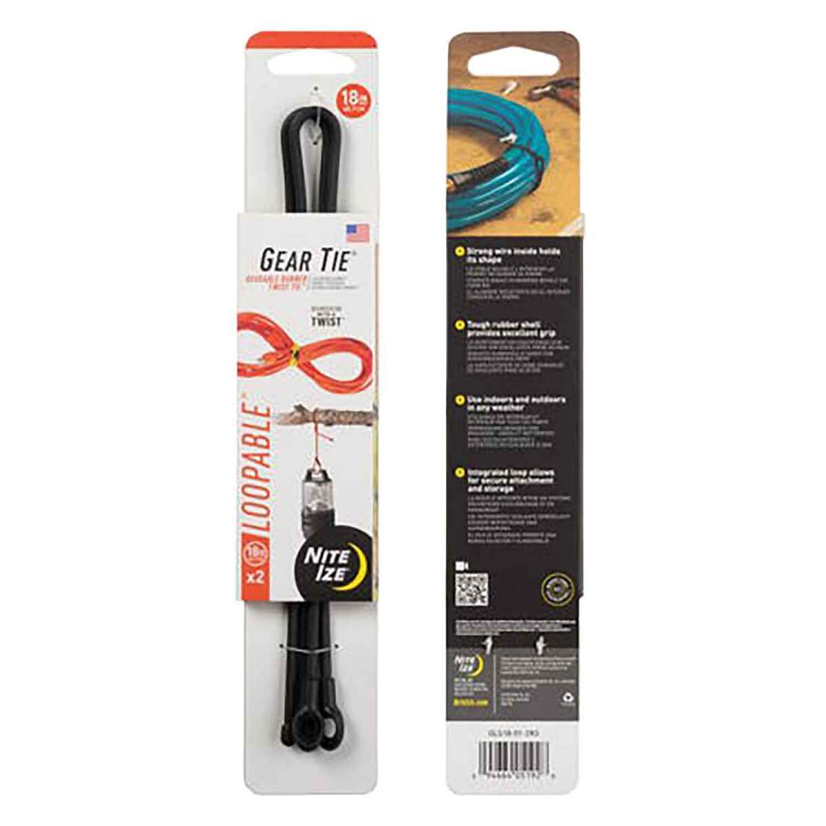 Nite Ize 18in Gear Tie Loopable Twist Tie - 2 Pack
