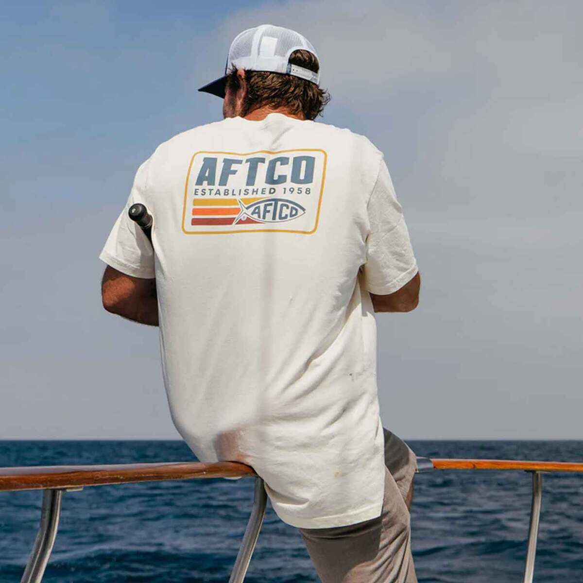 AFTCO Men's Strype Short Sleeve Fishing Shirt