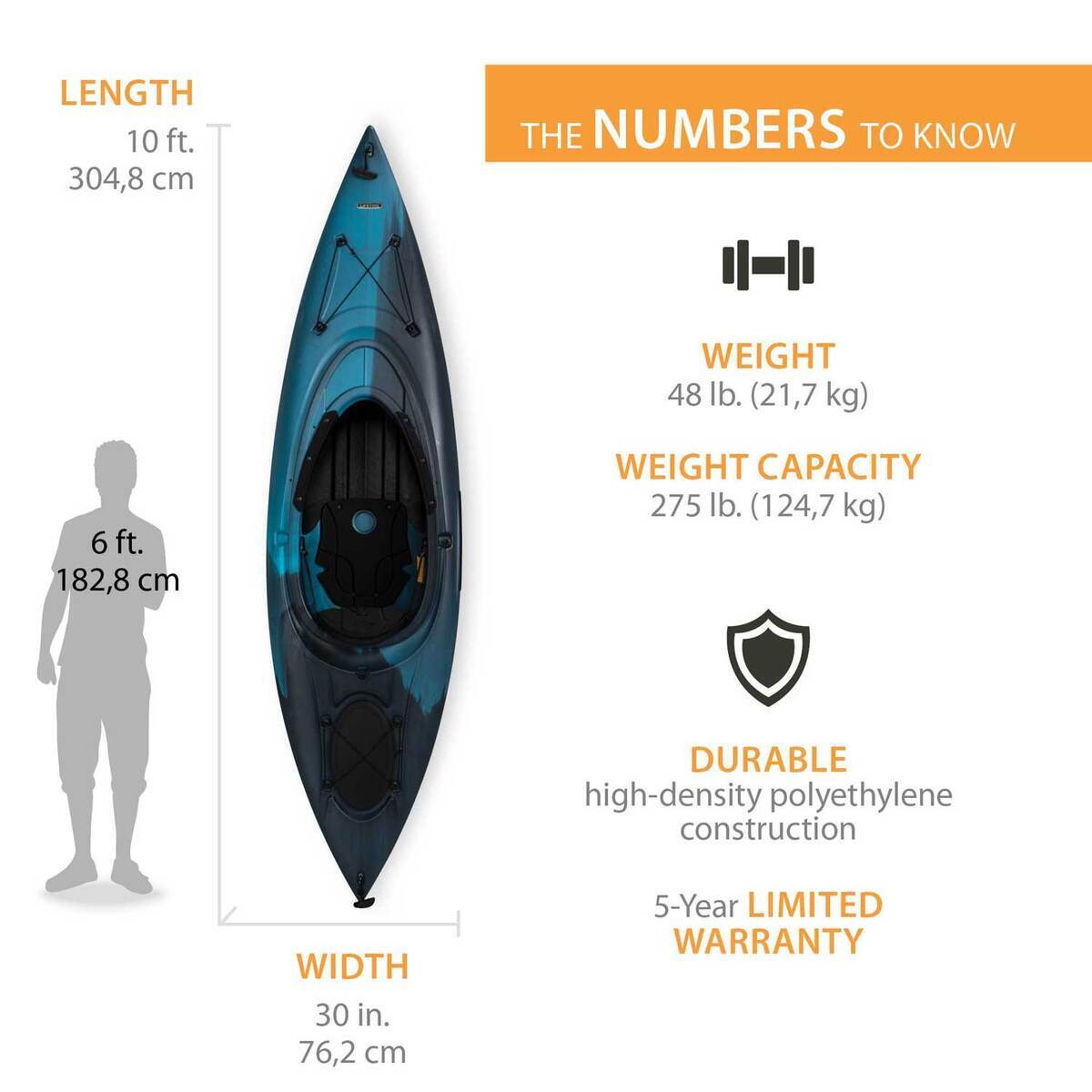 Lifetime Guster 10 Sit-Inside Kayak - 10ft Blue