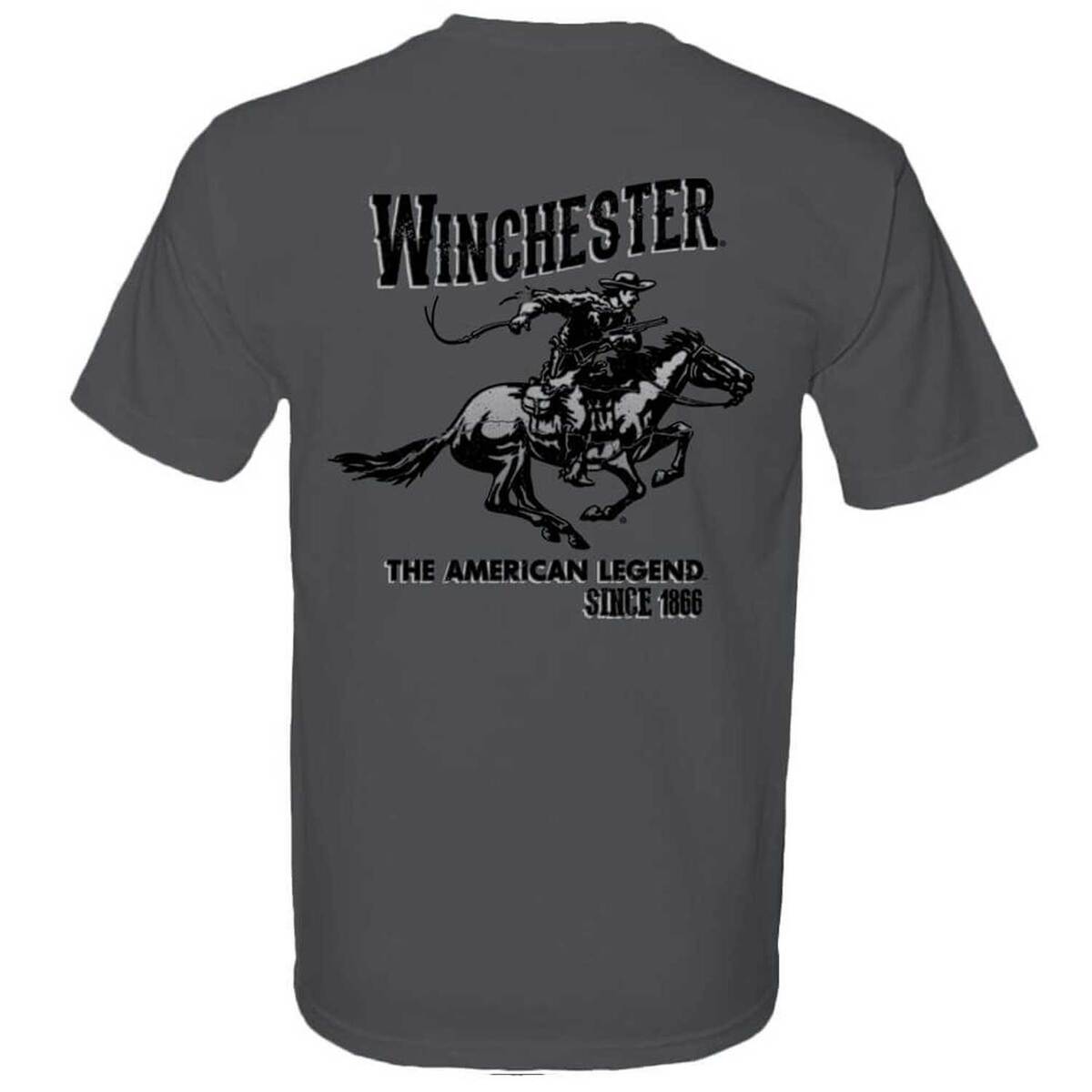 Winchester Men's Vintage Rider Short Sleeve Casual Shirt - Charcoal - L