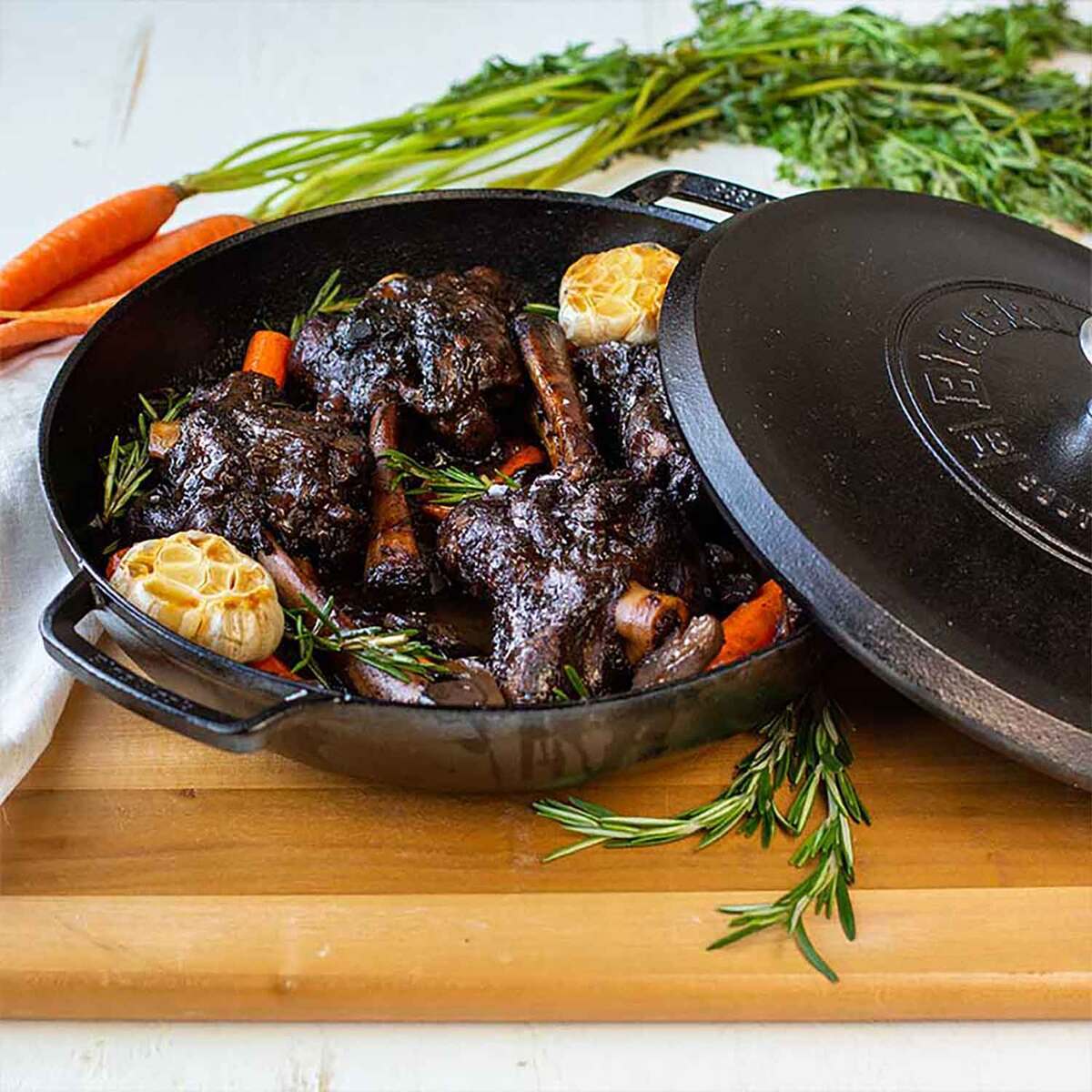 Lodge Cast Iron Blacklock Triple Seasoned Cast Iron Braiser with Lid 3 Lodge Cast Iron Blacklock Triple Seasoned Cast Iron Braiser with Lid